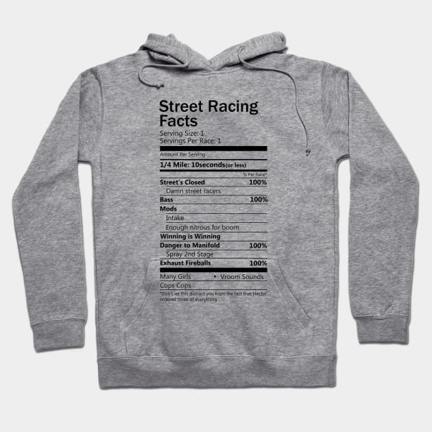 Street Racing Facts Hoodie by hoddynoddy